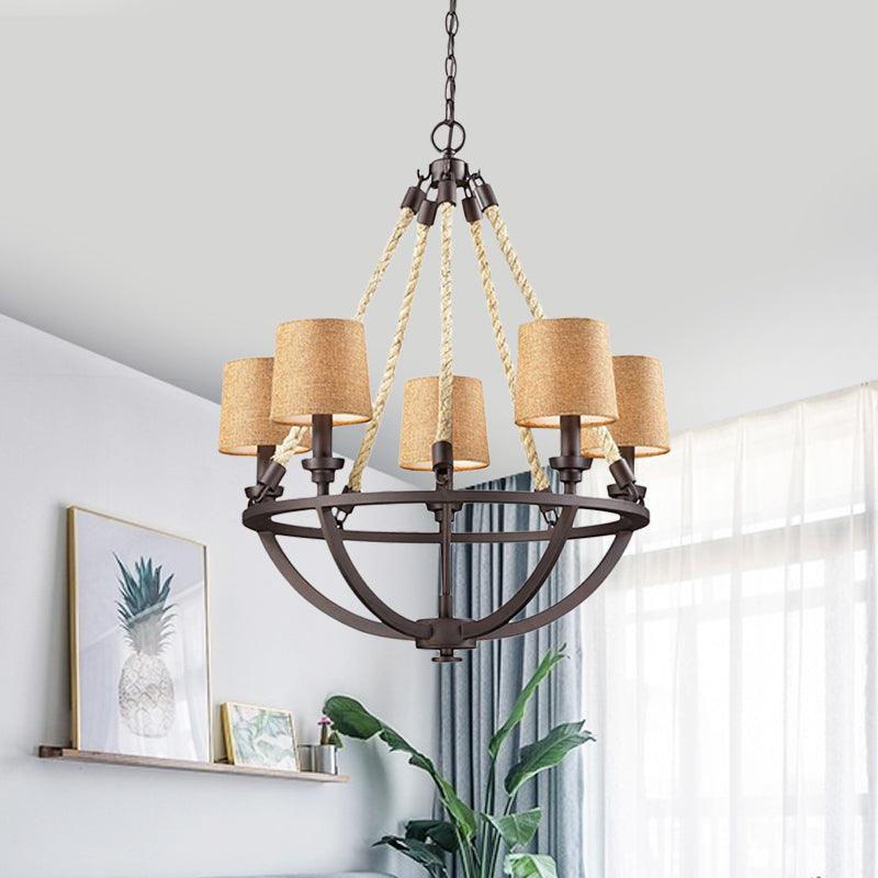 5/6 Lights Ceiling Light Traditional Tapered Fabric Chandelier - Rebooters