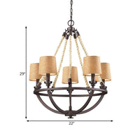 5/6 Lights Ceiling Light Traditional Tapered Fabric Chandelier - Rebooters