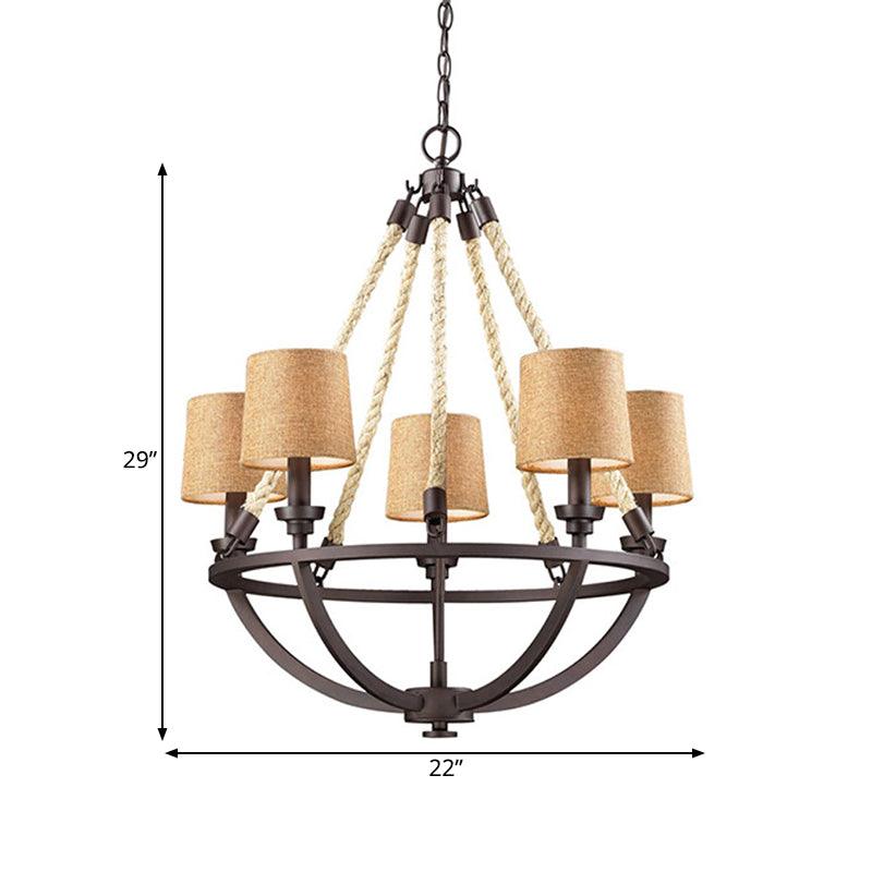 5/6 Lights Ceiling Light Traditional Tapered Fabric Chandelier - Rebooters