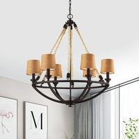 5/6 Lights Ceiling Light Traditional Tapered Fabric Chandelier - Rebooters