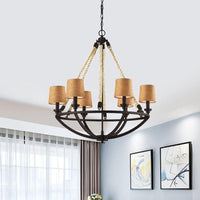 5/6 Lights Ceiling Light Traditional Tapered Fabric Chandelier - Rebooters