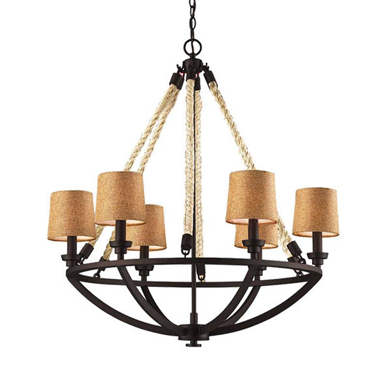 5/6 Lights Ceiling Light Traditional Tapered Fabric Chandelier - Rebooters
