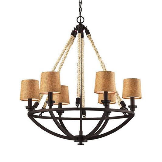 5/6 Lights Ceiling Light Traditional Tapered Fabric Chandelier - Rebooters