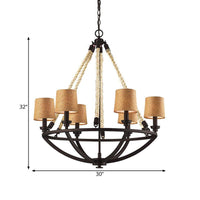 5/6 Lights Ceiling Light Traditional Tapered Fabric Chandelier - Rebooters