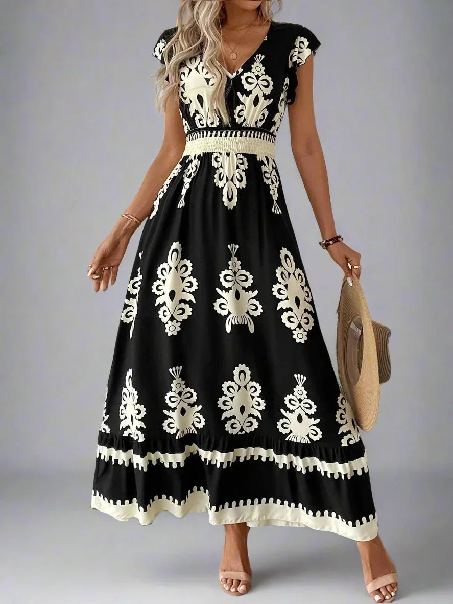 Elegant Women's Maxi Dress with Flowy Bohemian Style Rebooters Maxi Women's Dresses
