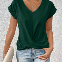 V-Neck Blouse With Draped Front Design For Women Rebooters Womens Shirts