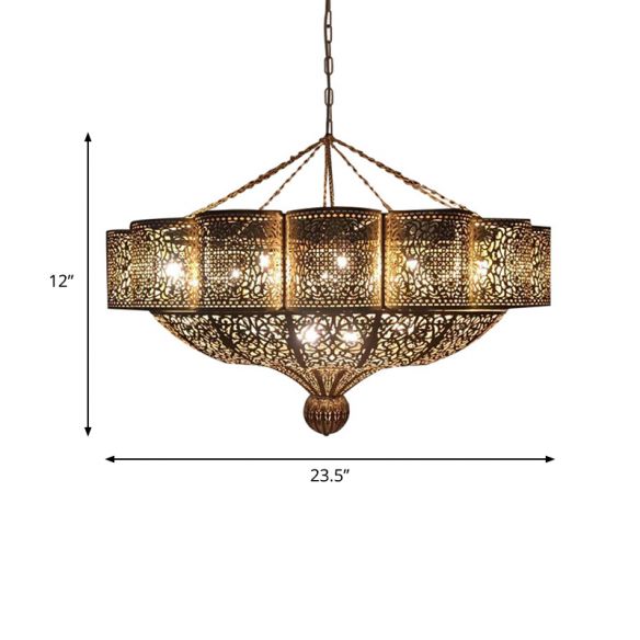 11 Heads Pendant Light Kit Arab Style Brass Chandelier - Rebooters