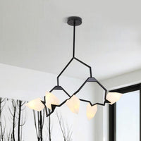 5/8 Lights Dining Room Chandelier Lamp Modern Black Gold Ceiling Lighting - Rebooters