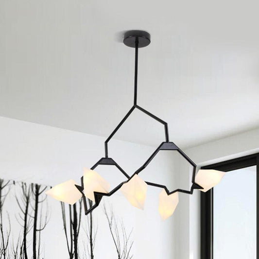 5/8 Lights Dining Room Chandelier Lamp Modern Black Gold Ceiling Lighting - Rebooters