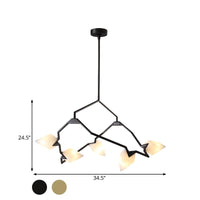 5/8 Lights Dining Room Chandelier Lamp Modern Black Gold Ceiling Lighting - Rebooters