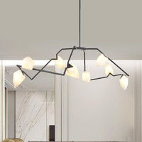 5/8 Lights Dining Room Chandelier Lamp Modern Black Gold Ceiling Lighting - Rebooters