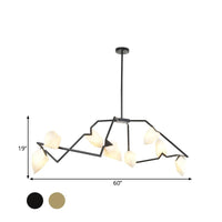 5/8 Lights Dining Room Chandelier Lamp Modern Black Gold Ceiling Lighting - Rebooters