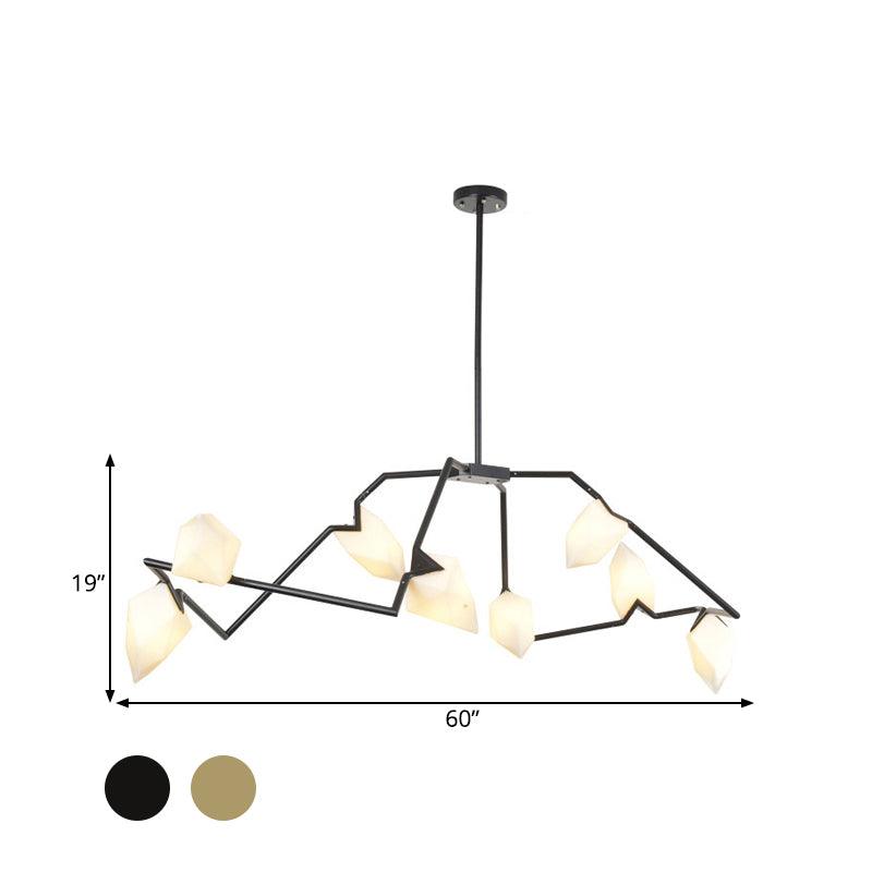5/8 Lights Dining Room Chandelier Lamp Modern Black Gold Ceiling Lighting - Rebooters