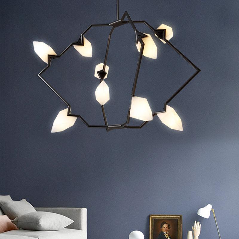 5/8 Lights Dining Room Chandelier Lamp Modern Black Gold Ceiling Lighting - Rebooters