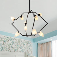 5/8 Lights Dining Room Chandelier Lamp Modern Black Gold Ceiling Lighting - Rebooters