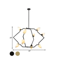 5/8 Lights Dining Room Chandelier Lamp Modern Black Gold Ceiling Lighting - Rebooters