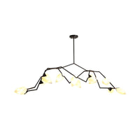 5/8 Lights Dining Room Chandelier Lamp Modern Black Gold Ceiling Lighting - Rebooters