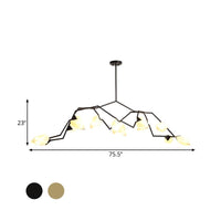 5/8 Lights Dining Room Chandelier Lamp Modern Black Gold Ceiling Lighting - Rebooters