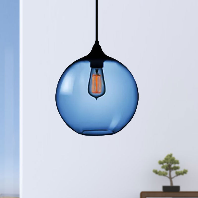 Globe Ceiling Pendant Light Simplicity Glass 1 Light Red Brown Clear - Rebooters