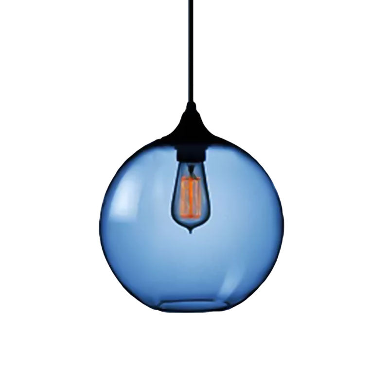 Globe Ceiling Pendant Light Simplicity Glass 1 Light Red Brown Clear - Rebooters