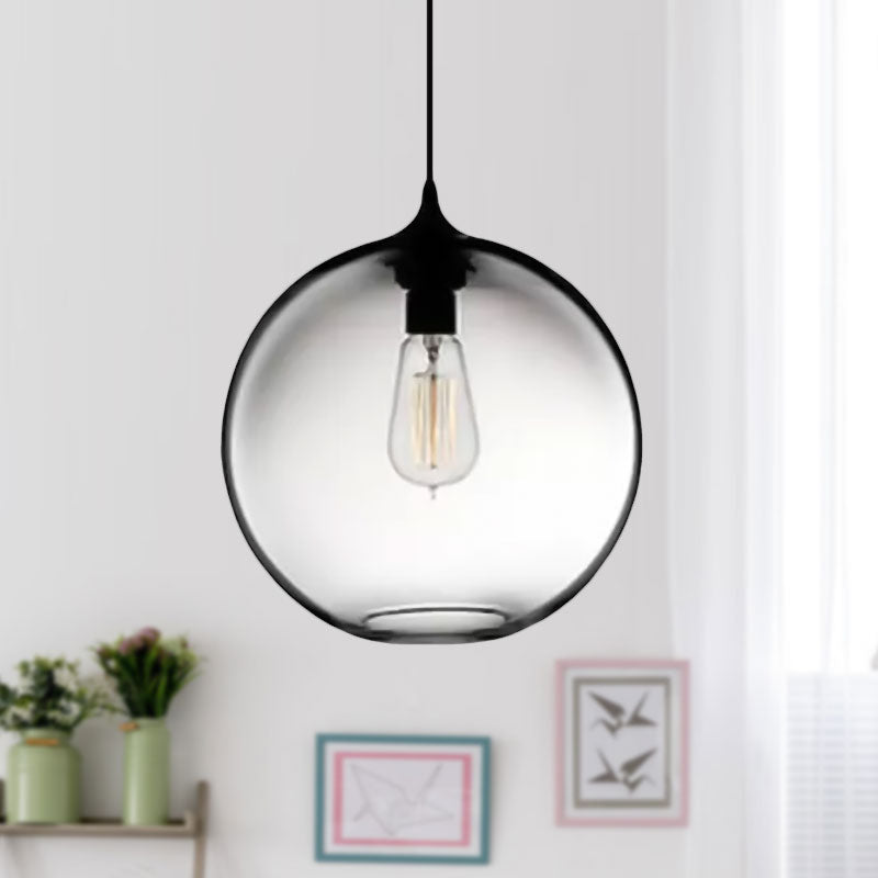 Globe Ceiling Pendant Light Simplicity Glass 1 Light Red Brown Clear - Rebooters