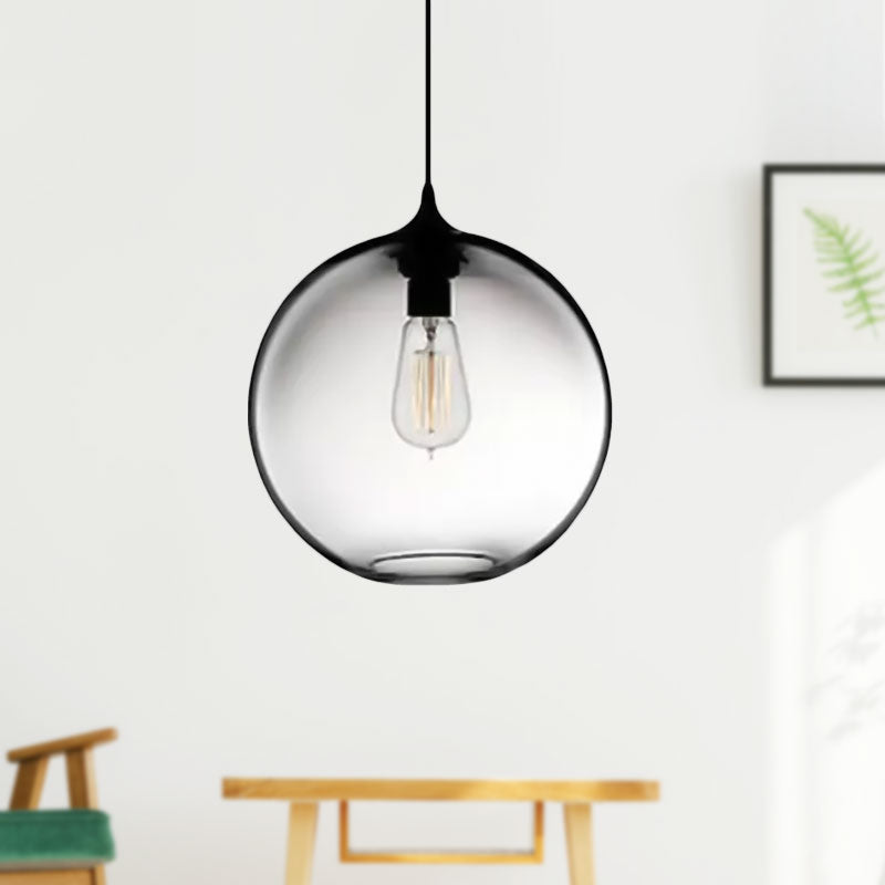 Globe Ceiling Pendant Light Simplicity Glass 1 Light Red Brown Clear - Rebooters