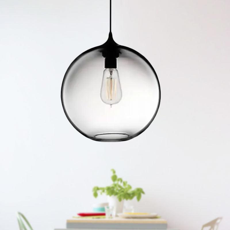 Globe Ceiling Pendant Light Simplicity Glass 1 Light Red Brown Clear - Rebooters