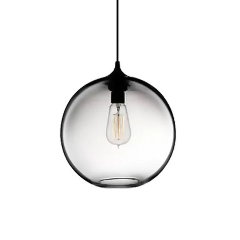 Globe Ceiling Pendant Light Simplicity Glass 1 Light Red Brown Clear - Rebooters