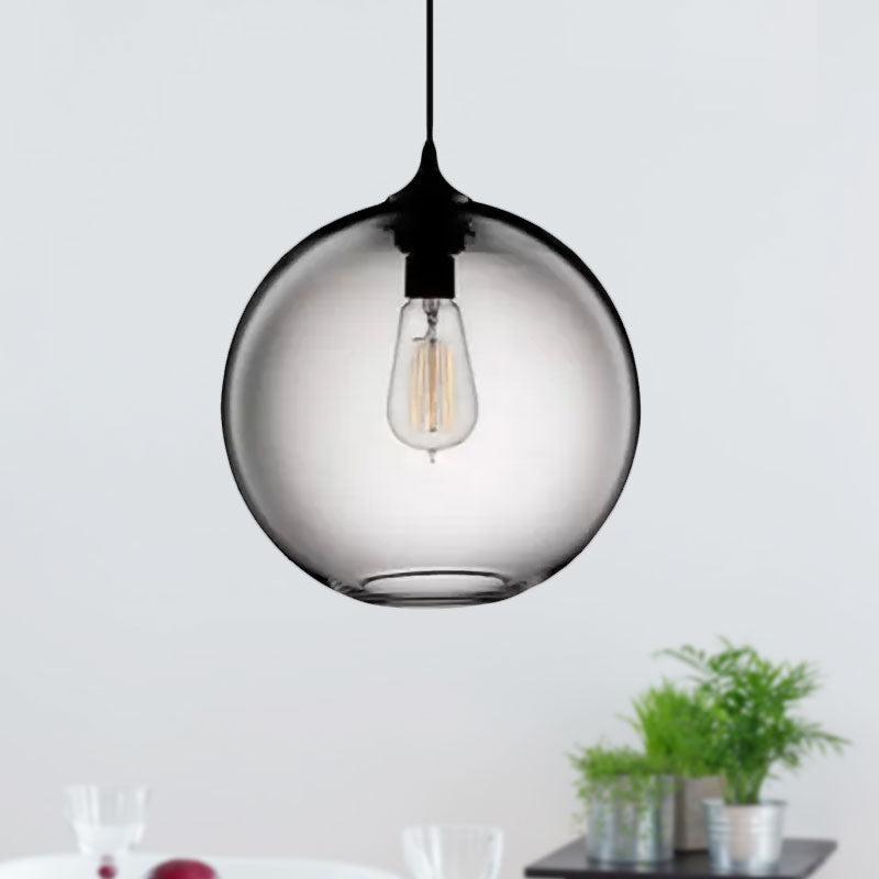 Globe Ceiling Pendant Light Simplicity Glass 1 Light Red Brown Clear - Rebooters