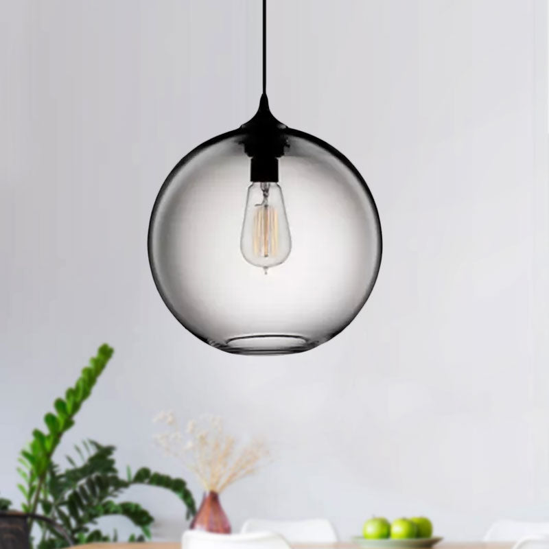 Globe Ceiling Pendant Light Simplicity Glass 1 Light Red Brown Clear - Rebooters
