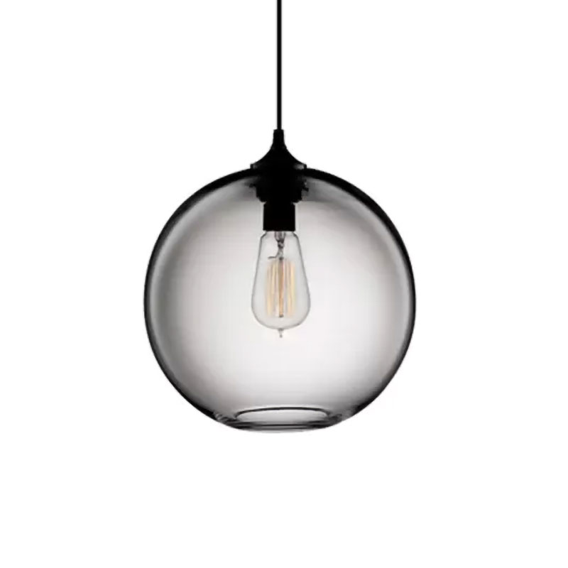 Globe Ceiling Pendant Light Simplicity Glass 1 Light Red Brown Clear - Rebooters