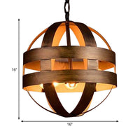 3 Lights Metal Chandelier Lighting Vintage Style Oil Rubbed Bronze Orb Cage Indoor Ceiling Light Fixture - Rebooters