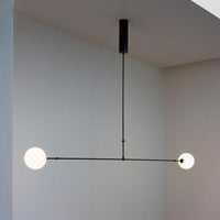 2 Heads Indoor Pendant Light Fixture with Global White Shade - Rebooters