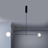 2 Heads Indoor Pendant Light Fixture with Global White Shade - Rebooters