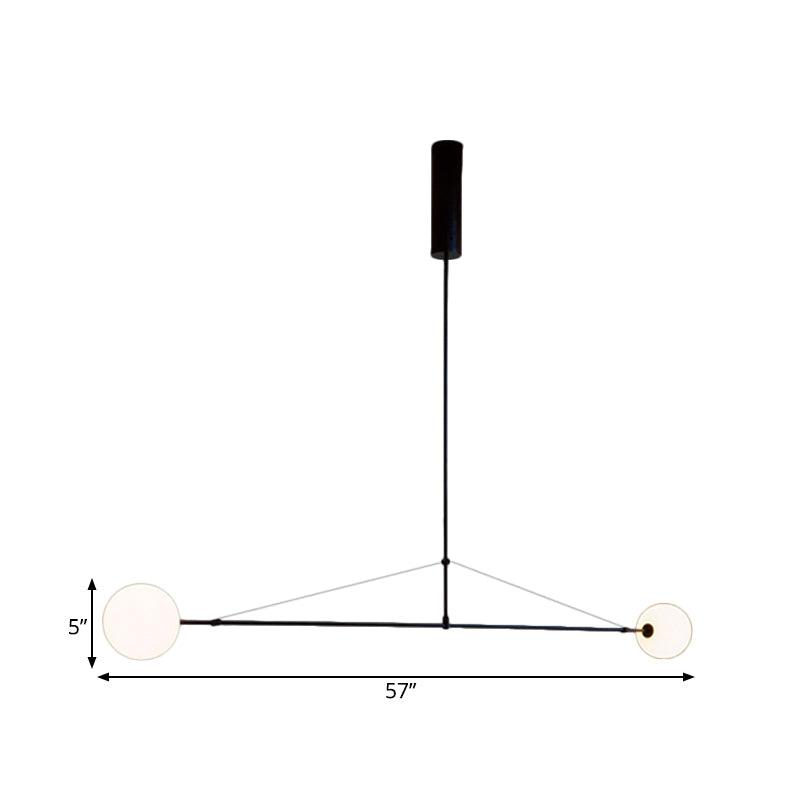 2 Heads Indoor Pendant Light Fixture with Global White Shade - Rebooters