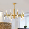 27"/39" Wide White Glass Tube Chandelier Gold LED Light Fixture - Rebooters