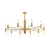 27"/39" Wide White Glass Tube Chandelier Gold LED Light Fixture - Rebooters