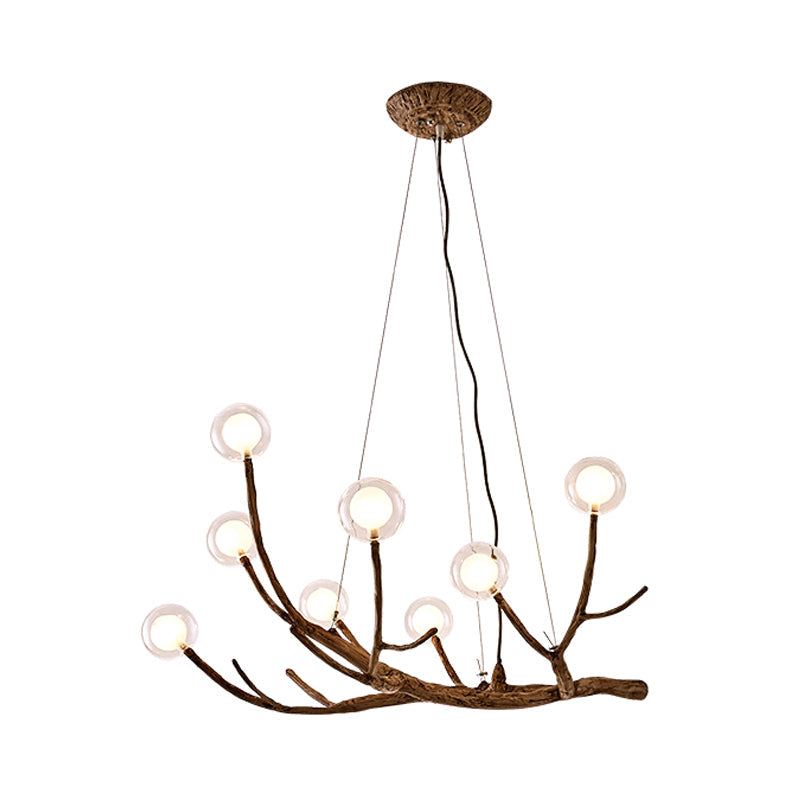 Wooden Branch Chandelier Lamp Lodge Style 8/12/16 Lights Brown Ceiling Light - Rebooters