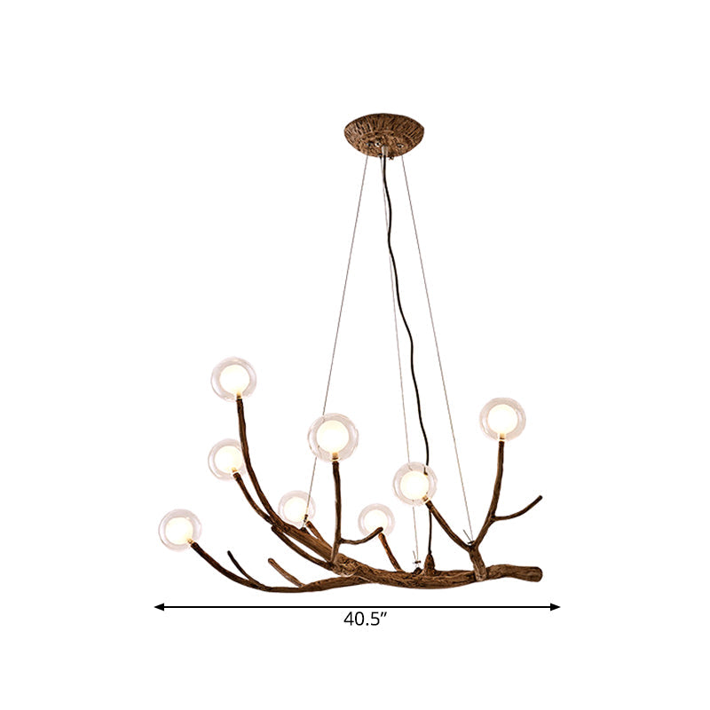 Wooden Branch Chandelier Lamp Lodge Style 8/12/16 Lights Brown Ceiling Light - Rebooters