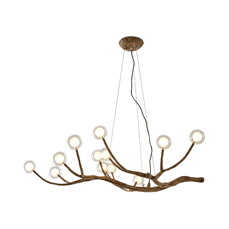 Wooden Branch Chandelier Lamp Lodge Style 8/12/16 Lights Brown Ceiling Light - Rebooters