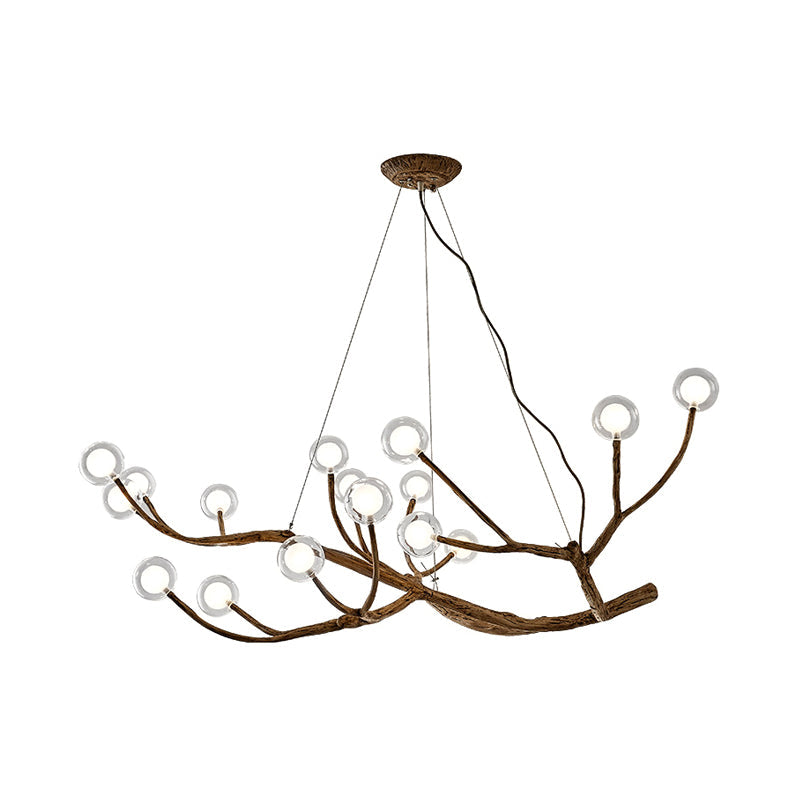 Wooden Branch Chandelier Lamp Lodge Style 8/12/16 Lights Brown Ceiling Light - Rebooters