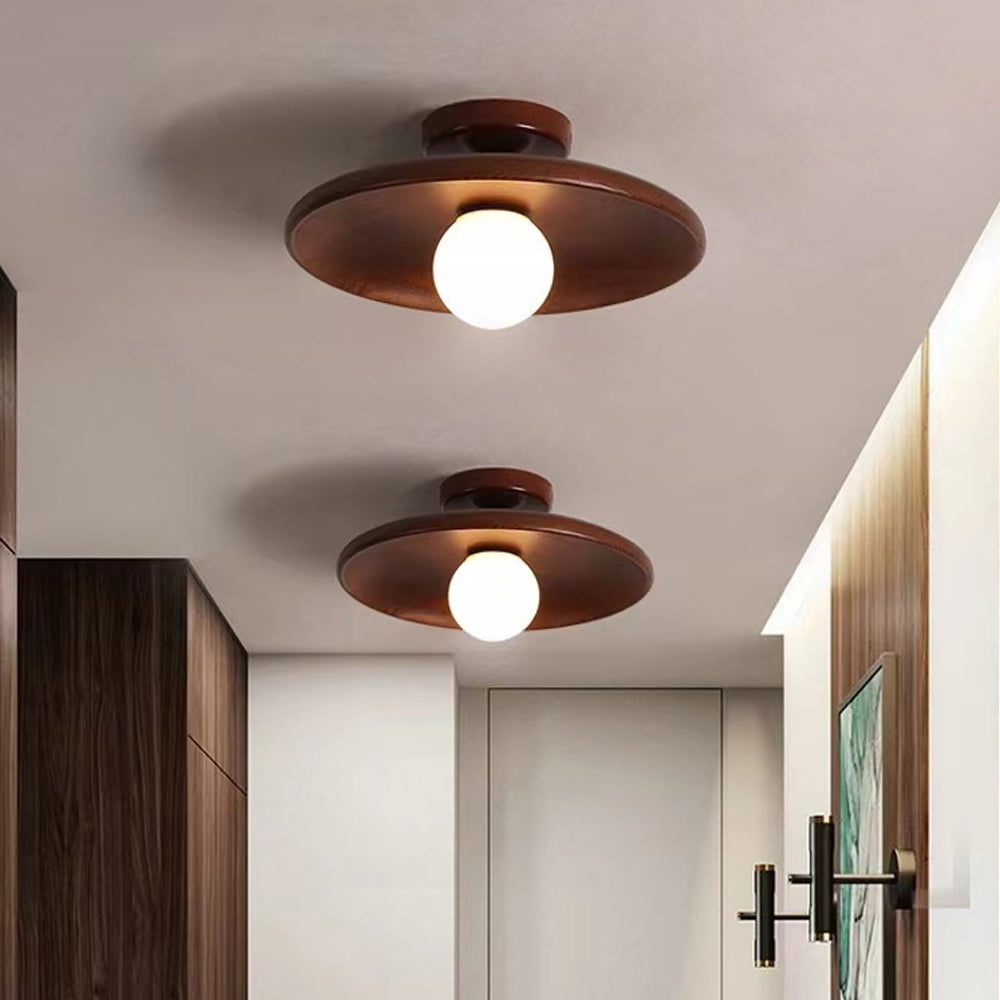 Japanese Aisle Flush Mount Wooden Ceiling Light Fixture - Rebooters