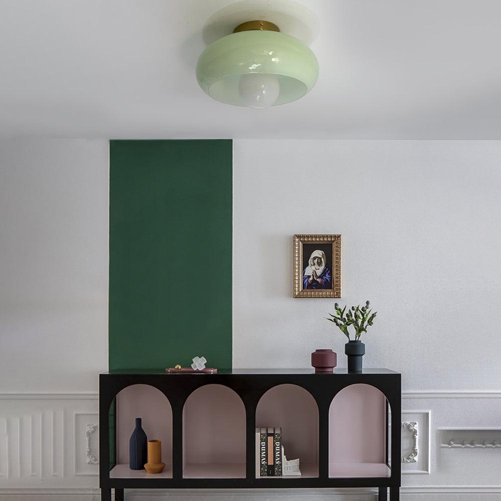 Mid Century Glass Modern Flush Mount Ceiling Light Fixture - Rebooters