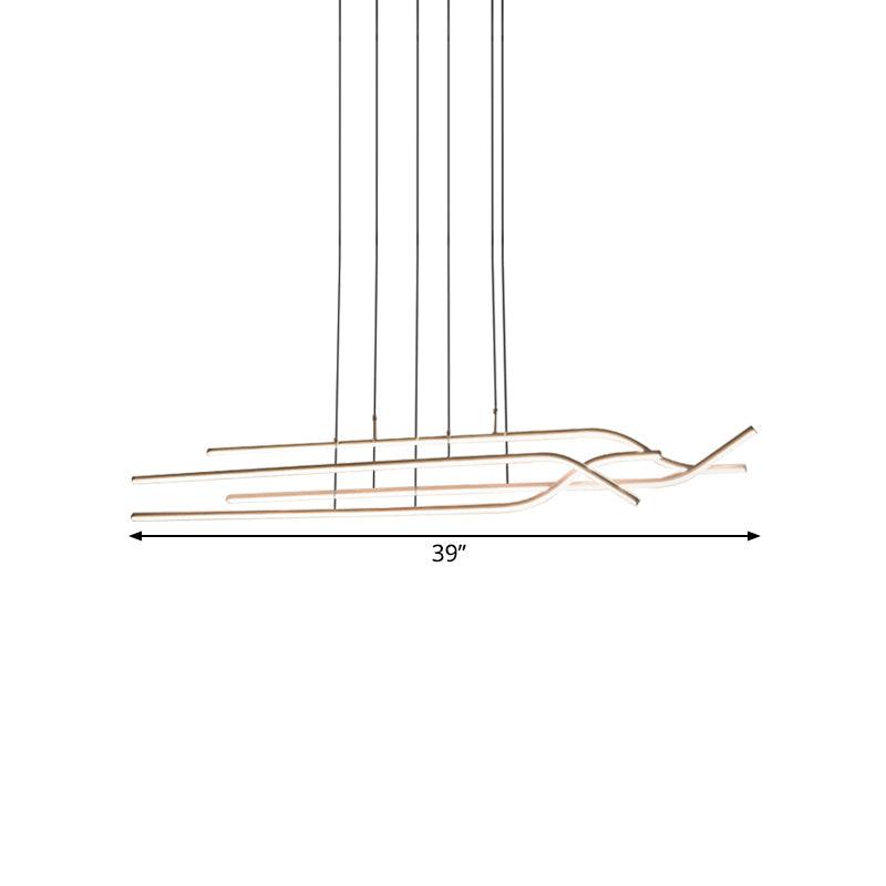 39"/47" Wide Simple Strip Chandelier Acrylic LED Pendant - Rebooters