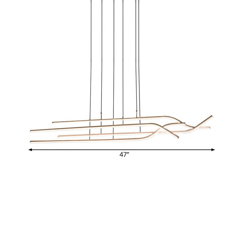 39"/47" Wide Simple Strip Chandelier Acrylic LED Pendant - Rebooters