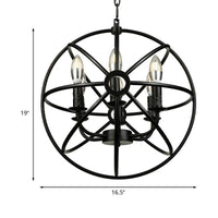 4/5/6/8 Lights Ball Cage Pendant Lighting Antique Black Fixture - Rebooters