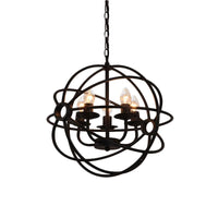 4/5/6/8 Lights Ball Cage Pendant Lighting Antique Black Fixture - Rebooters