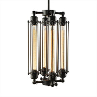 4 Lights Vertical Horizontal Chandelier Lamp Black Iron Fixture - Rebooters