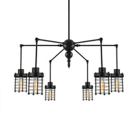 Adjustable Spider Iron Pendant Light Antique 6-Light Chandelier - Rebooters