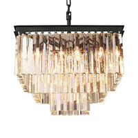 3/5/7-Tier Living Room Chandelier Lighting Square Crystal Shade - Rebooters